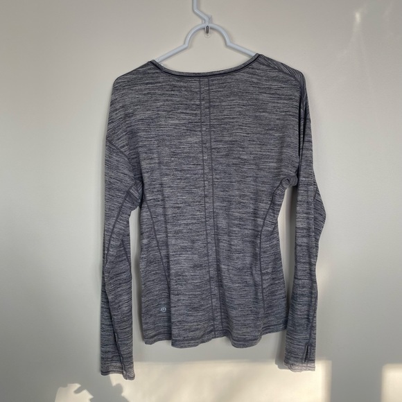 Lululemon Sweat Embrace Long Sleeve - Space Dye Camo Seal Grey Deep Coal - Picture 7 of 12